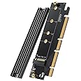 UGREEN NVMe Adapter, M.2 SSD M and M+B Key to NVMe PCIe 4.0 X4 X8 X16 Slot Card with Heat Sink, Up to 64Gbps Max, Size for 22
