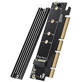 UGREEN NVMe Adapter, M.2 SSD M and M+B Key to NVMe PCIe 4.0 X4 X8 X16 Slot Card with Heat Sink, Up to 64Gbps Max, Size for 22