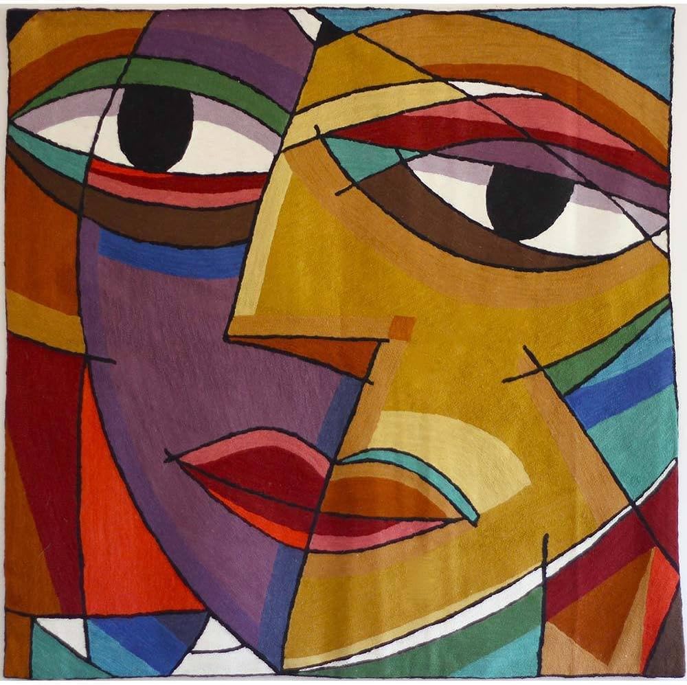Cashmere Crafts Dundee Designs Handmade Abstract Face Tapestry Decorative Chain Stitch Embroidered Pop Art Wool And Cotton Wall Hanging Decor Tapestry Amazon Ca Home Kitchen