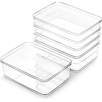 BINO | Plastic Storage Bins, X-Small - 5 Pack | THE LUCID COLLECTION | Multi-Use Organizer Bins | Built-In Handles | BPA…