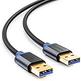deleyCON [1m] USB 3.0 Super Speed Kabel - USB A-Stecker zu USB A-Stecker - USB 3.0 Super Speed Technologie - &Uuml;bertragungsraten bis zu 5Gbit/s - geschirmtes, flexibles PREMIUM USB 3.0 Kabel - schnelle und sichere Daten&uuml;bertragung - abw&auml;rtskompatibel zu USB 2.0 / USB 1.1 - Farbe: Schwarz/Blau