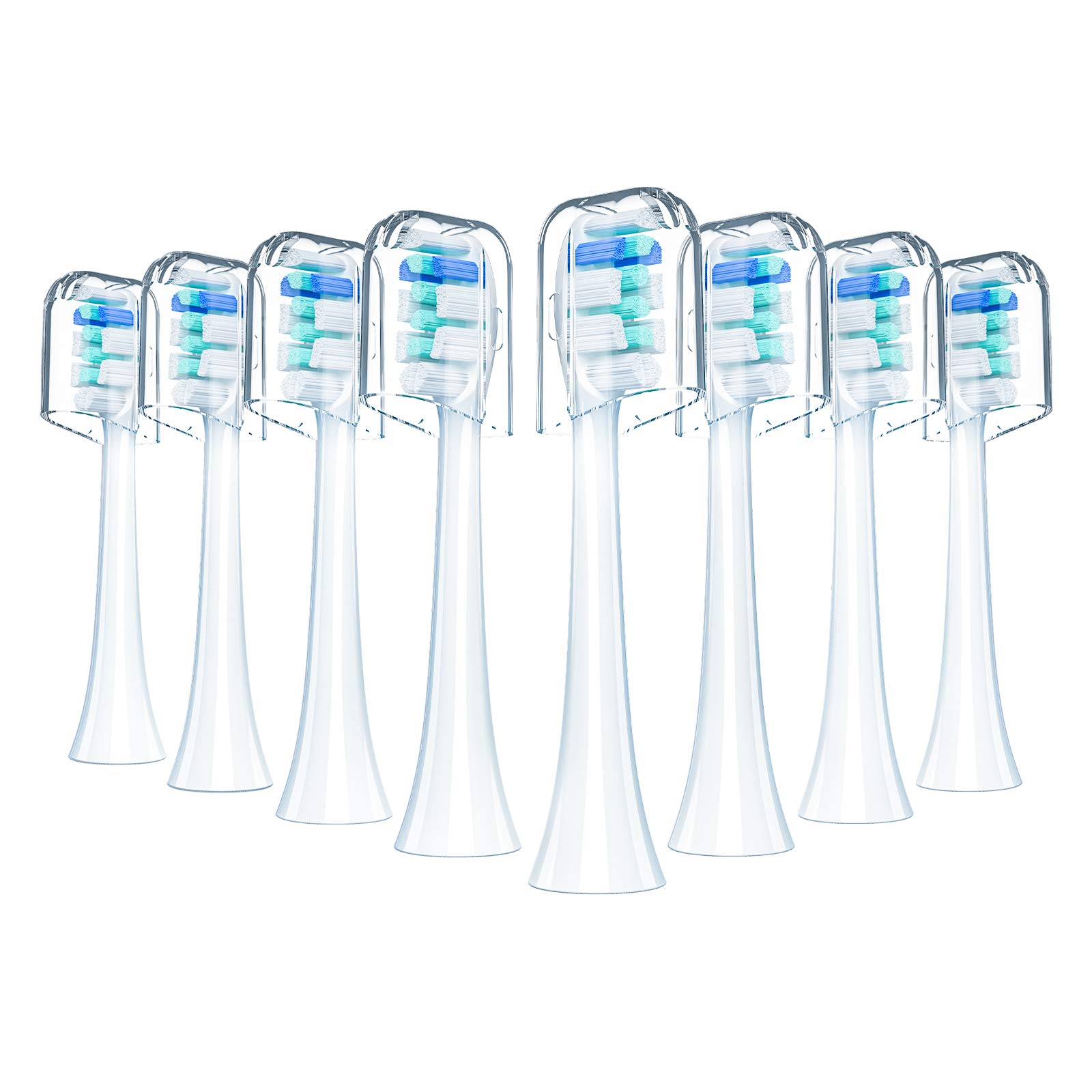 REDTRON Standard Toothbrush Heads Compatible with Philips Pro Results, 8 Pack Toothbrush Heads for FlexCare, ProtectiveClean, HealthyWhite, EasyClean and PowerUp, Medium Brush Heads（White）