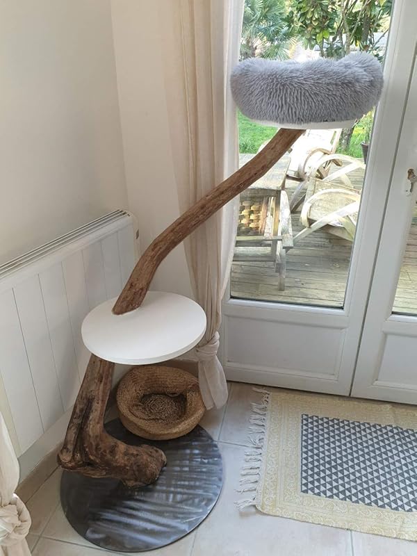 Arbre A Chat Bois Flotte Amazon Fr Handmade