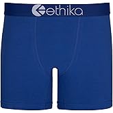 Ethika Men's Mid Boxer Brief, Winner Blue(BLU,M) | Waistband. Designed with a shorter mid-length fit. Engineered to prevent pull-down and gathering for consistent comfort.