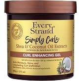 Every Strand Simply Curls Curl Control Gel 15 Oz, Long Lasting Definition and Frizz Control for Wavy, Curly, and Coily Hair, Infused with Shea Butter and Coconut Oil, Sulfate Free