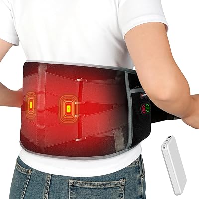Comfytemp Cordless Heat Pad with Massager Back Support 58in Belt