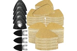 Gulrear 268PCS Multitool Sanding Pads for Oscillating Tool Sanding Attachments, Contains Triangle and Finger Sandpaper in a Variety of Grits, Detail Sanders for Woodworking, Metal and Other Surfaces