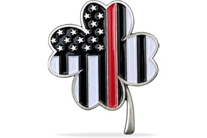 AtSKnSK Firefighter Thin Red Line Coin Four Leaf Clover Lucky Coin