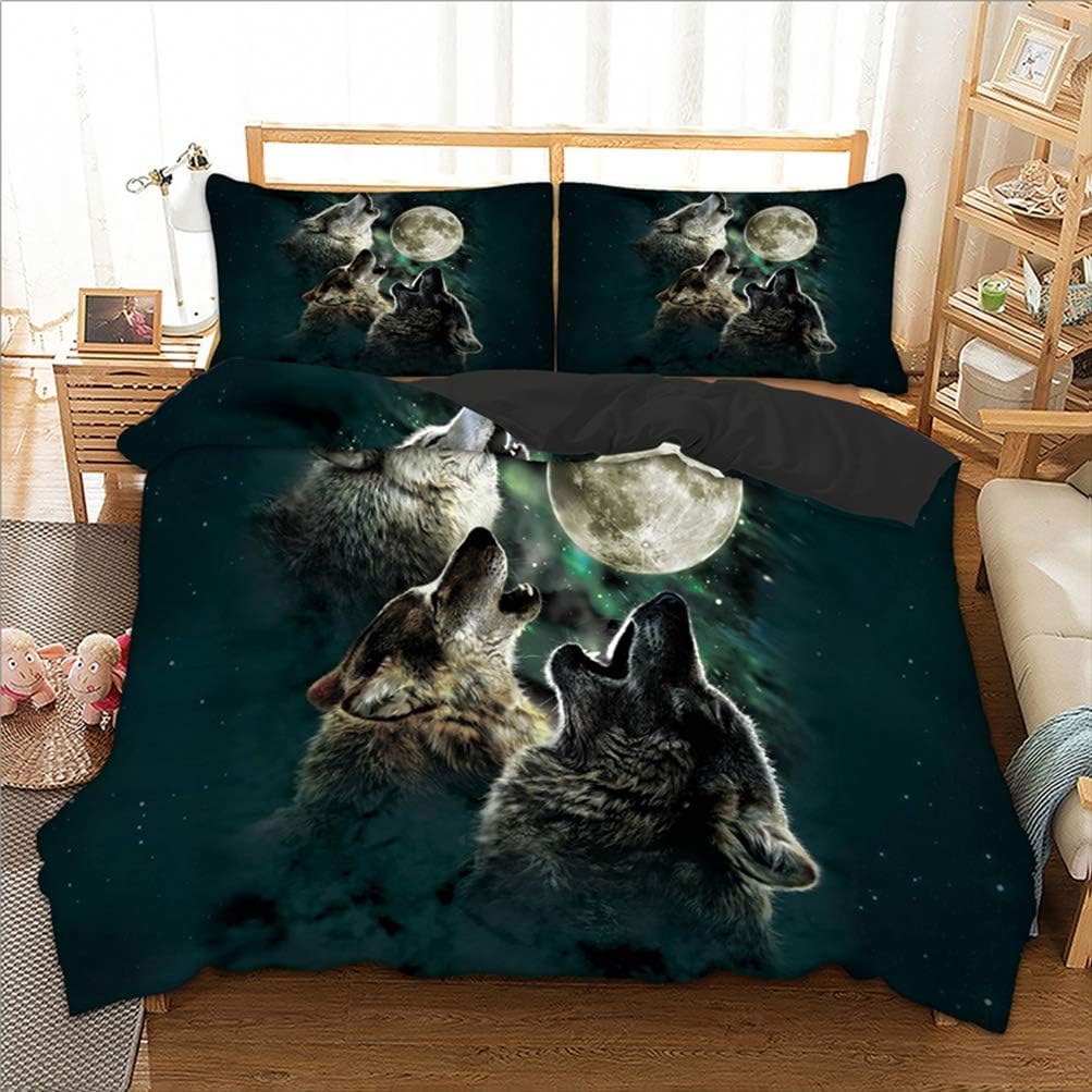 JWANS Bedspread 3pcs Printed Duvet Cover Set With Pillowcases Adults Teenagers Twin Queen King Size Bedding Set