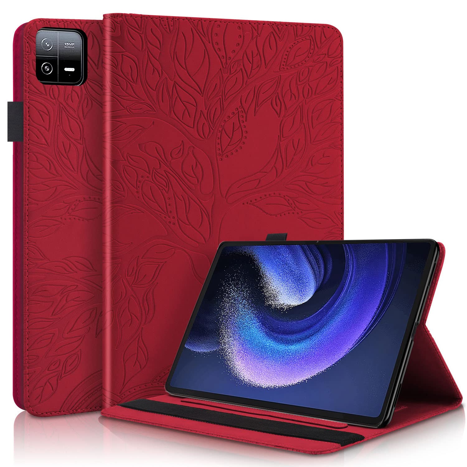 Succtopy Case for Xiaomi Pad 6/Pad 6 Pro 11 Inch 2023,Folio Flip PU Leather Cover with Pen Holder Xiaomi Pad 6 11" 2023,Protective Tablet Case with Stand Function Xiaomi Pad 6 Pro 11" 2023,Red