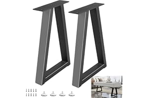 Y-CFHFC 18” Metal Table Legs, Trapezoid Bench Legs, Heavy Duty Metal Desk Chair Dining & Coffee Table Feets, DIY Furniture Feets (H18” x W12.3”)