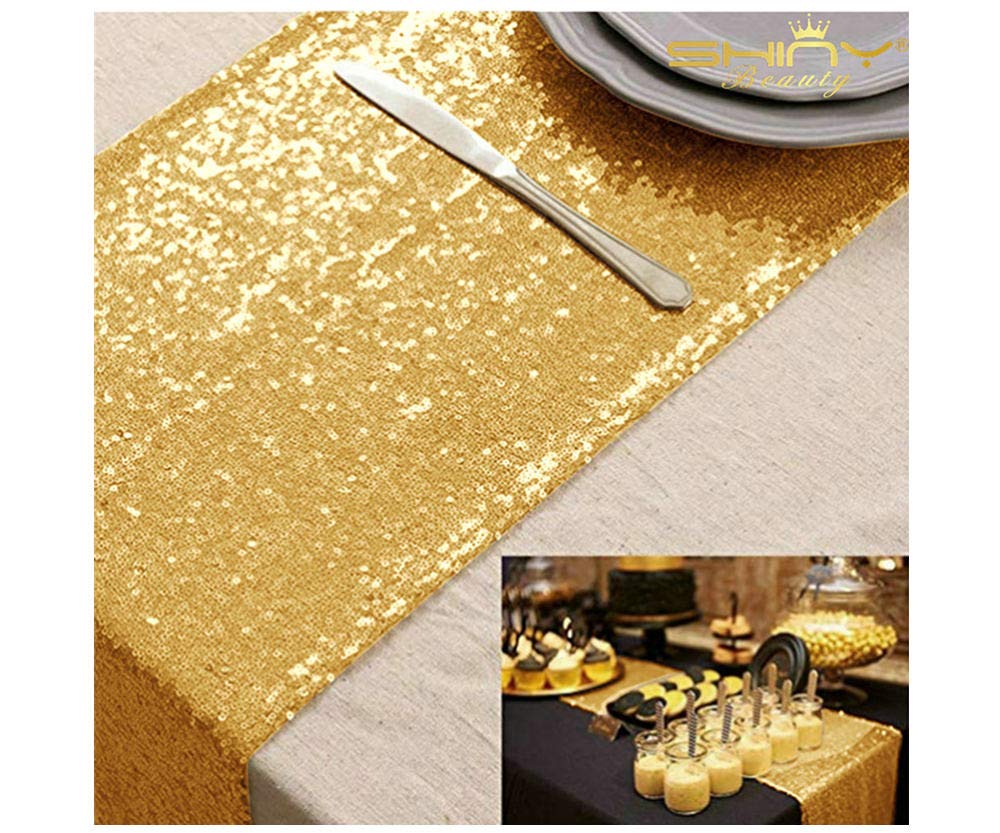 Best sequin gold table runner