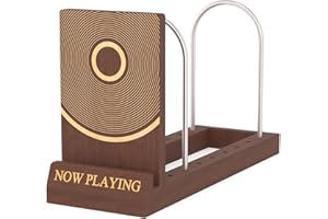 Greaittle Now Playing Vinyl Record Holder Stand, Wooden Record Storage Stand for Album Display, Vinyl Accessories for LP Love