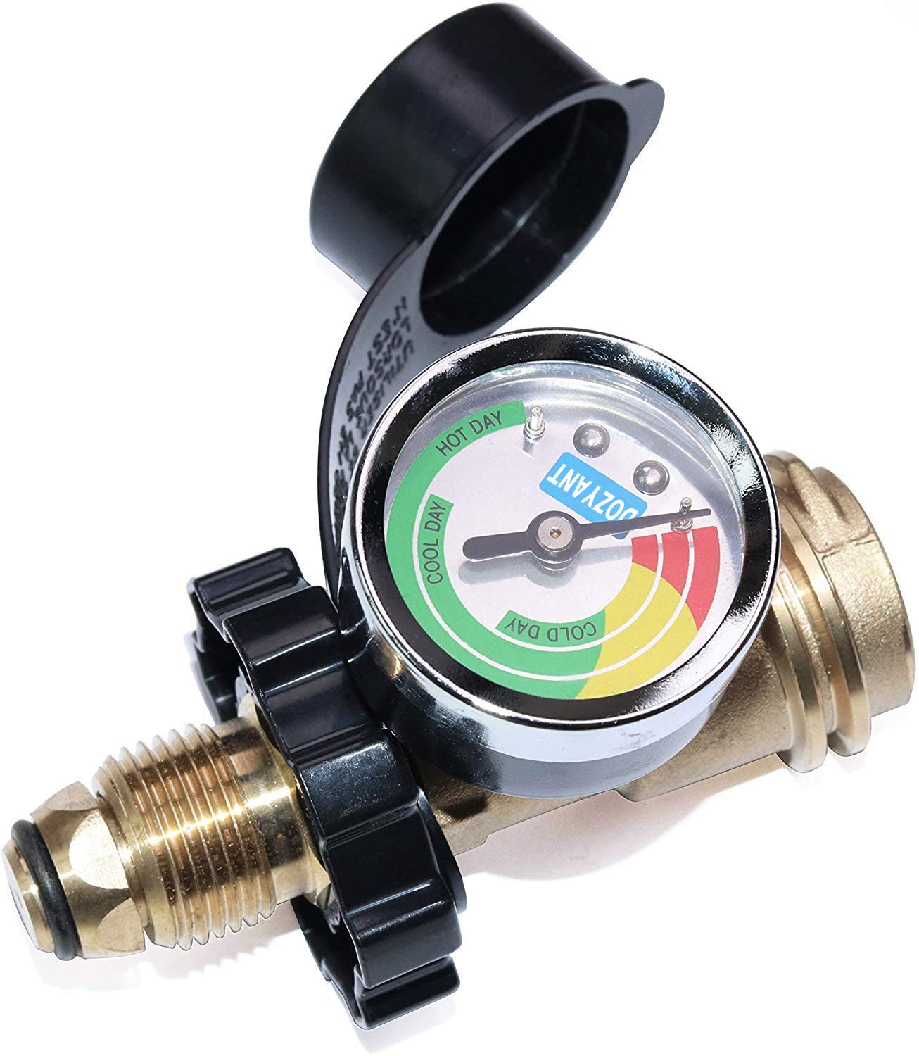 Photo 1 of DOZYANT POL Propane Tank Adapter with Gauge Universal Fit Convert POL LP Tank Valve to QCC1 / Type 1, Old to New Connection Type, Propane Tank Gauge, Silver