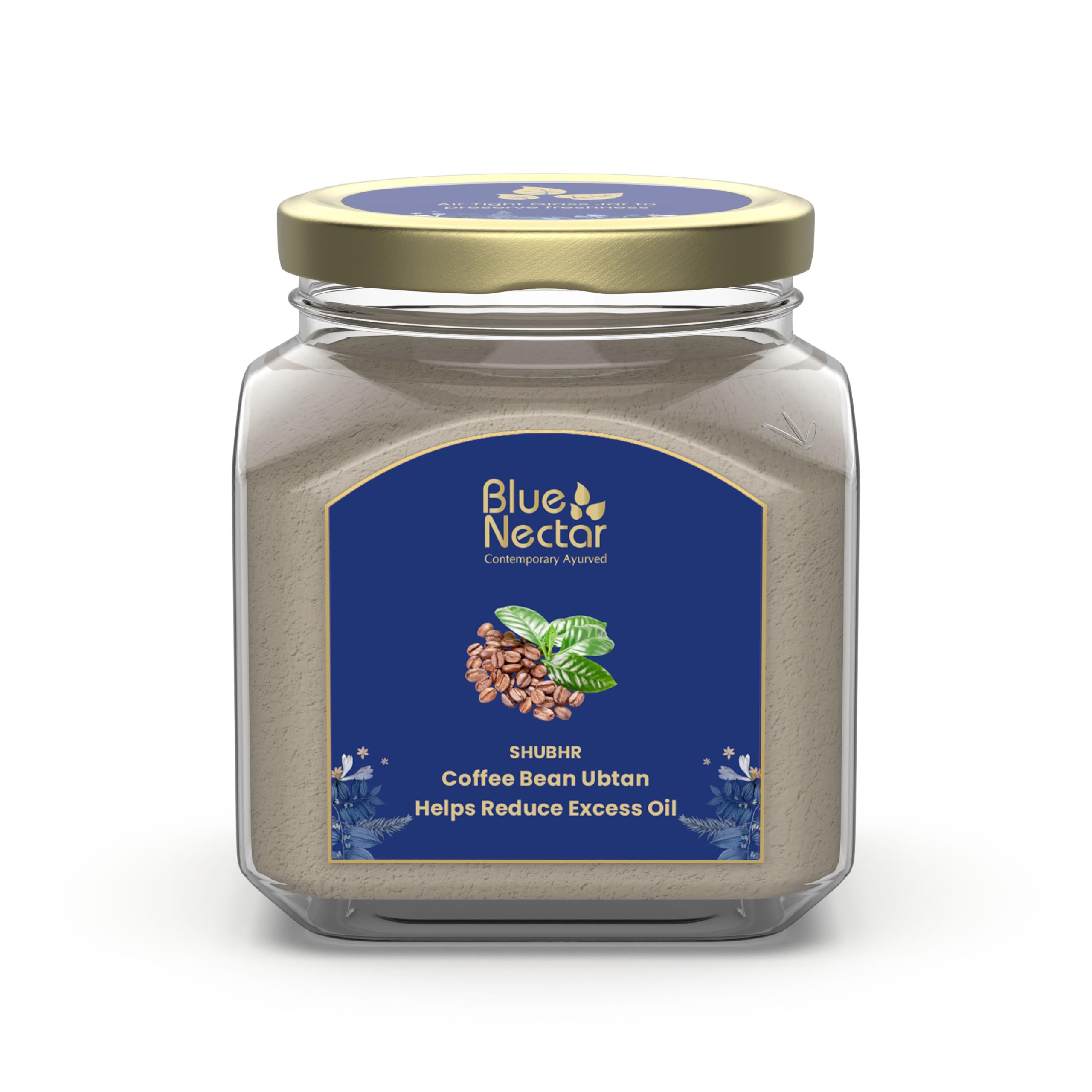 Blue Nectar Coffee Ubtan Powder Clay Mask with Plant Based Niacinamide for Tan Removal & Exfoliation | Ayurvedic Detan Face Cleanser for Skin Brightening (115 gm, 11 Herbs)