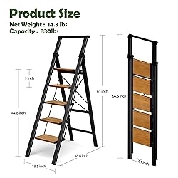 Taranta 5 Step Ladder, Portable Folding Ladder with