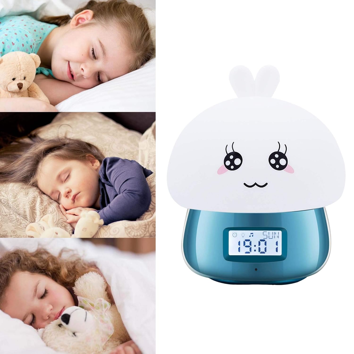 予約販売品 シリコンled常夜灯 充電式アラームクロック 敏感なリモートコントロール かわいい動物デスクランプ 寝室ランプ 赤ちゃん 子供 幼児 子供部屋用 ブルー B07k1zkkn9 ブラケットライト Www Rosse Cl