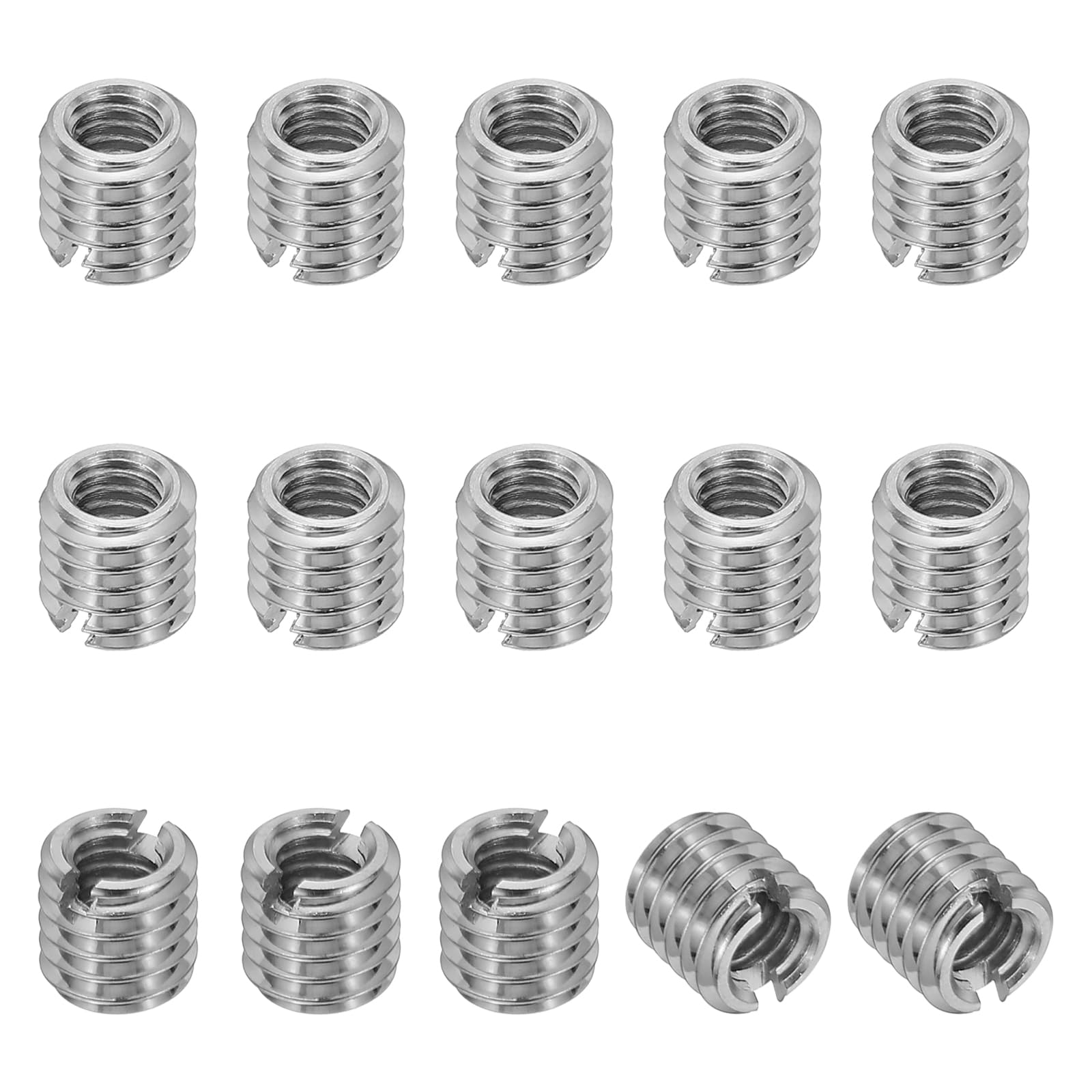 PATIKIL 316 Stainless Steel Thread Adapters Sleeve Reducing Nut, 15 Pcs M6 x 1 Male to M4 x 0.7 Female Repairing Insert Nut Screw Reducer Conversion Fastener 6mm