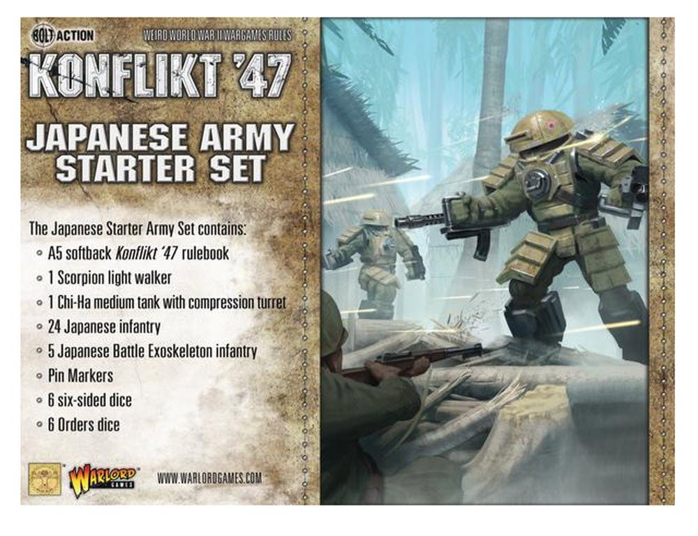 Warlord Games Konflict '47 Japanese Army Starter Set 1:56 Military Table Top Wargaming Plastic Model Kit 451511201