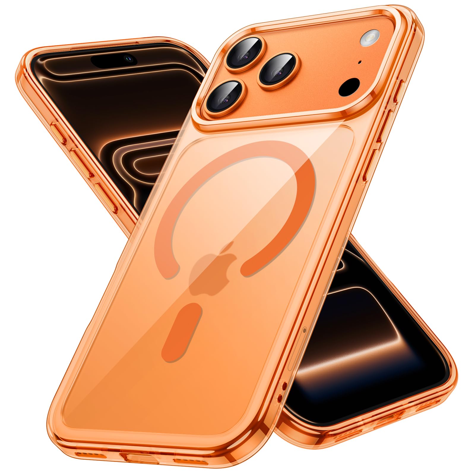 Photo 1 of JETech Magnetic Case for iPhone 17 Pro 6.3-Inch Compatible with MagSafe, Shockproof Phone Bumper Cover, Anti-Scratch Clear Back (Orange)