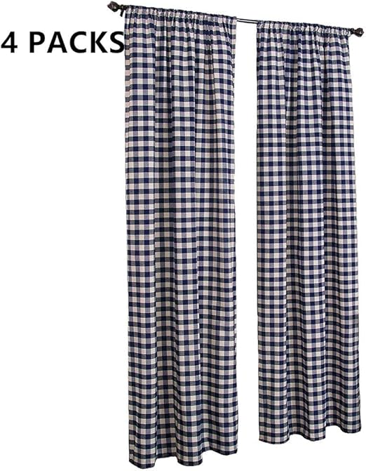 Amazon Com Lghome Buffalo Check Curtains Farmhouse Kitchen Window