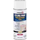 Zinsser Ceiling Acrylic Paint &amp; Primer in One, 13 oz, Flat White | Zinsser Ceiling Paint &amp; Primer spray, 13oz, Flat White. One-coat flat-white spray covers ceiling stains fast; low-spatter.