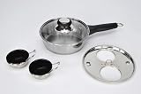 RUNZI 2 Cups Egg Poacher Pan Stainless Steel Induction Safe view 3