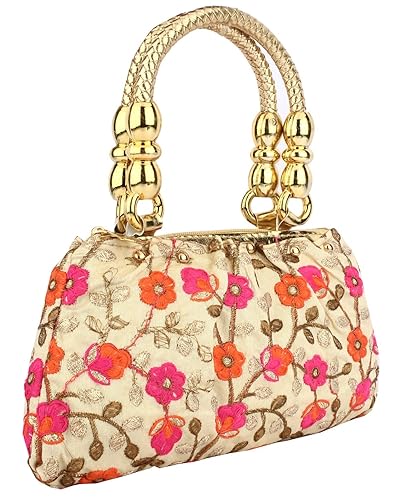 Oh-Teri Womens Synthetic Ethnic Handcrafted Party Clutch & Handbag