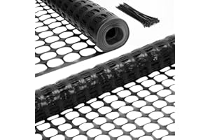 Garden Fence Animal Barrier, Ohuhu 4' x 100' Reusable Plastic Snow Fence Netting Roll, Temporary Pool Safety Fence Constructi
