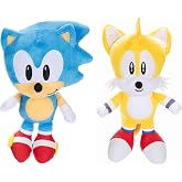 JAKKS Pacific Sonic The Hedgehog 9" Plush 2-Pack, Sonic &amp; Tails Collectible Stuffed Toy