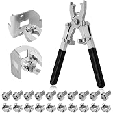 Rotable Dual Head Cage Nut Tool Kit with 10 Sets M6 Silver Rack Mount Screws - Screw Install and Remove Tool for M4 M5 M6 M8 