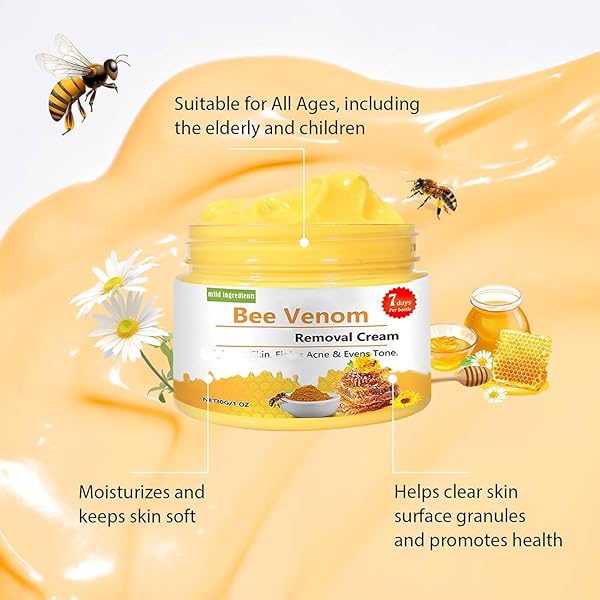 KLIFE BEE VENOM REMOVAL CREAM, 2024 NEW BEE VENOM CREAM, NATURAL BEE VENOM CREAM, PROFESSIONAL BEE VENOM CREAM FOR ALL SKIN TYPES(2PCS)