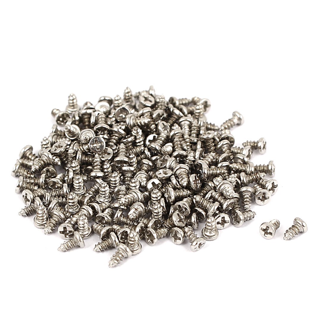Sourcingmap M1.5x3mm Thread Phillips Round Head Self Tapping Screws 200pcs