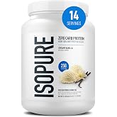 Isopure Zero Carb Whey Isolate Protein Powder, Creamy Vanilla 1 LB | 25g Protein Per Serving, 100% Whey Protein Isolate, Gluten Free, with Added Vitamins for Immune Support &amp; Muscle Recovery