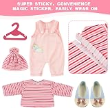 Aolso Baby Doll Clothes 14-18 Inch Overalls Coat Hanger Pink 35-45 cm view 5