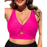 Plus Size Underwire Bikini Top - Women Push Up Swim Top Bra Keyhole Swimsuit Tops Only Bathing Suit Tops for Large Bust 2025