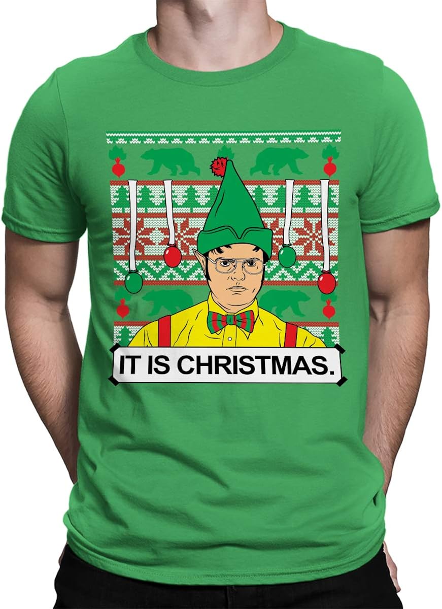 SpiritForged Apparel Dwight It is Christmas Ugly Men's T-Shirt