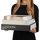 ORITZIO Set of 3 Oversized Decorative Coffee Table Books – Remote Box, Mail Storage, Key Storage, Home Staging