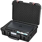 Case for Hp Printer 250 Officejet - All-in-One Portable with Custom Foam | Waterproof Dustproof Laptop Box for Small Wireless Mobile Printer, Fits Ink Battery Charger and Accessories, Only Case