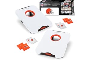 Wild Sports NFL Pro Football All-Weather Cornhole Set - Travel Bean Bag Toss Set Includes 8 Bean Bags