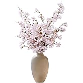 Lcuasc 4pcs Silk Cherry Blossom Branches Artificial Flowers for Spring Tall Vase Decoration,40" Long Stem Fake Sakura Flowers for Home Wedding Party Bedroom Table Centerpiece Arrangement Decor(Pink)