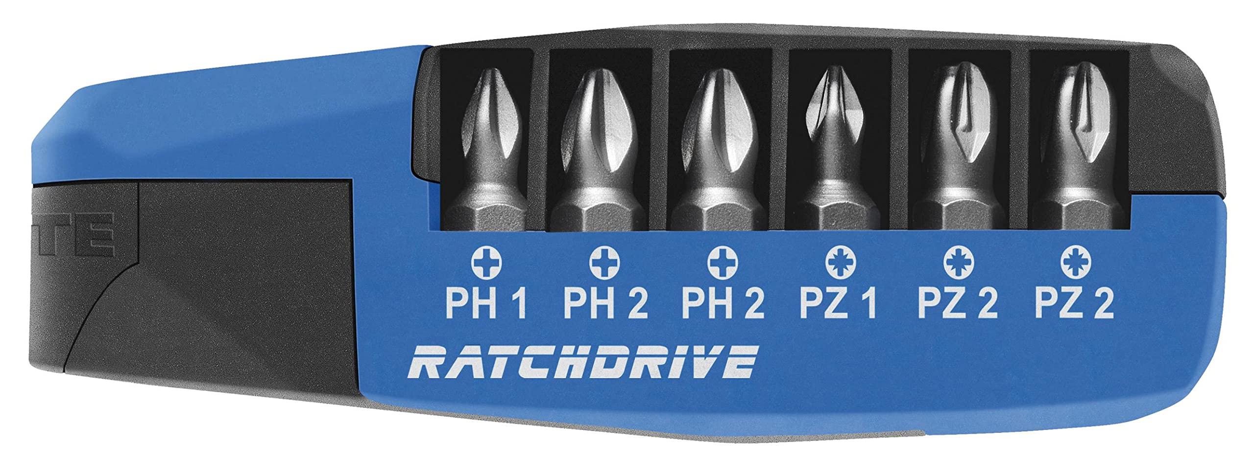 WITTE 25101 - Caja de 7 puntas con carraca Ratchdrive (PH/PZ)