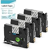 Vixic Label Maker Tape Clear TZ 12mm 0.47 Inch BZ Tapes for D210S H1100 D480BT P780BT E1000 Labeler Replacement for Ptouch Labeling Tapes TZe-131 TZe131 for PTD210 PTH100 PTD220 PT-H103W Label Maker