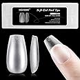 HGHDBT Short Coffin Nail Tips - 300pcs Upgraded Matte Soft Gel X Full Cover Acrylic False Nails - 15 Sizes Fake Nail Extension Supplies