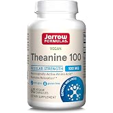 Jarrow Theanine Supplement 100 mg, Dietary Supplement, 60 Capsules | L-Theanine 100mg Veggie Capsules, Regular Strength, 60 Day Supply, Supports Relaxation And Stress Reduction
