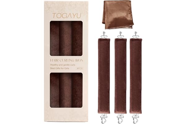 Togayu Heatless Curls, Heatless Curls Overnight Hair Care Set - Jumbo Velvet Hair Curlers to Sleep In, Soft Heatless Curling