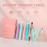 SWEET VIEW 7pcs Eyebrow Tweezers Kit Stainless Steel Precision Plucker with view 7