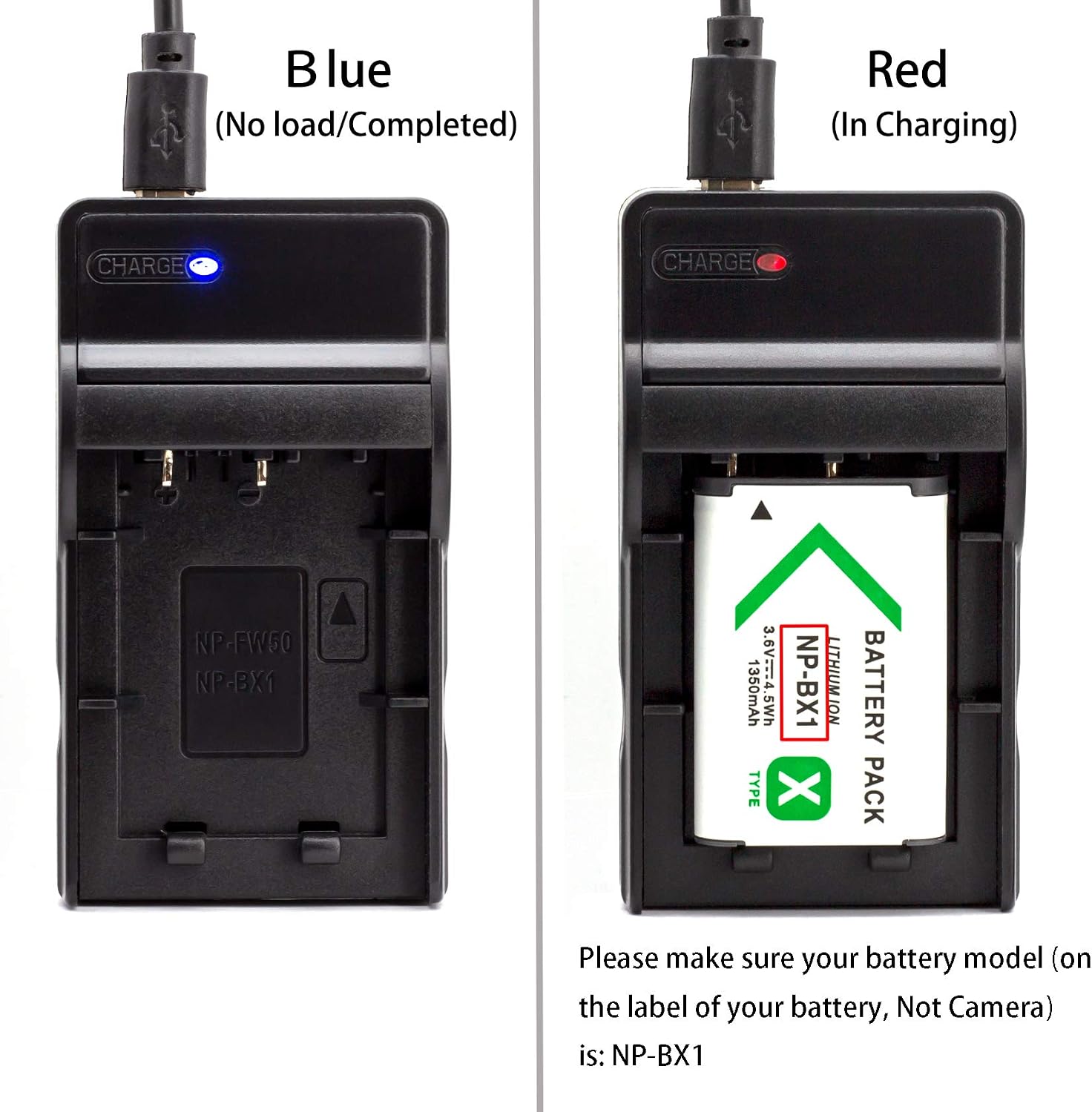 Norifon NP-BX1 USB Charger for Sony Cyber-shot DSC-RX100, DSC-RX100 II, DSC-RX100 III, DSC-HX90V, DSC-WX350, DSC-WX500 - Image 5