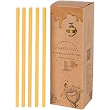 olorvela Pure Beeswax Taper Candles, Thin Candlesticks for Church Prayer, Thin Beeswax Candles for Hanukkah, Christmas or Hom