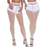 EVERSWE High Waist Fishnet Tights, Thigh High Suspender Stockings